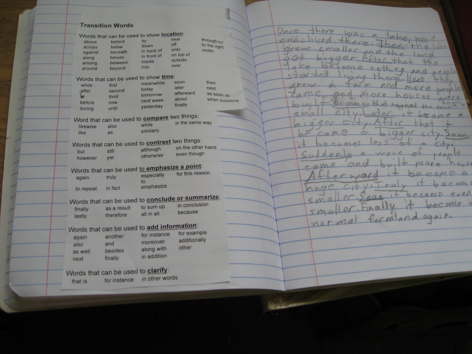 Comparison contrast essay transition words